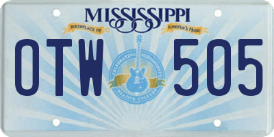 MS license plate OTW505
