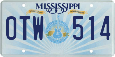 MS license plate OTW514