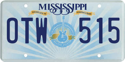 MS license plate OTW515