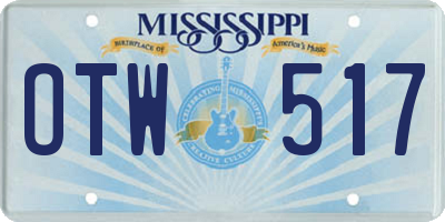 MS license plate OTW517