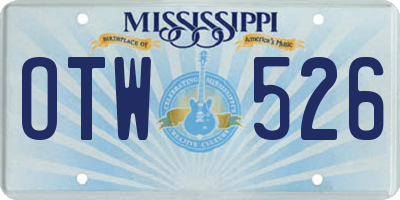 MS license plate OTW526