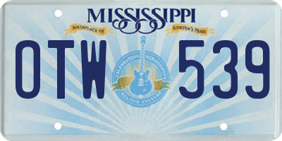 MS license plate OTW539