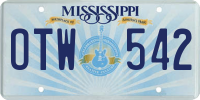 MS license plate OTW542