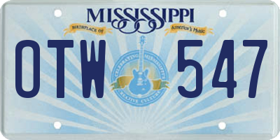 MS license plate OTW547