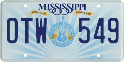 MS license plate OTW549