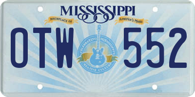 MS license plate OTW552