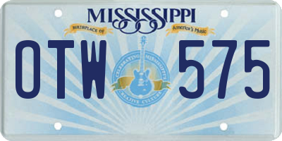 MS license plate OTW575