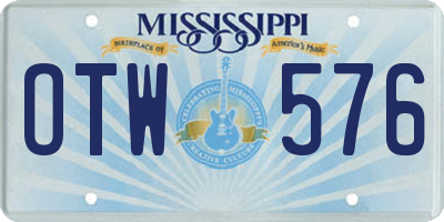 MS license plate OTW576