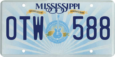 MS license plate OTW588