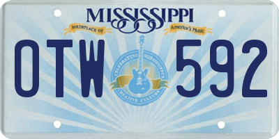 MS license plate OTW592