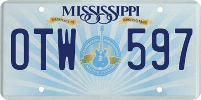 MS license plate OTW597