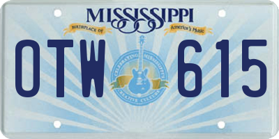 MS license plate OTW615