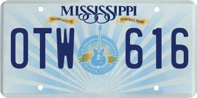 MS license plate OTW616