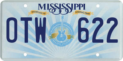 MS license plate OTW622