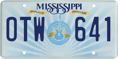 MS license plate OTW641