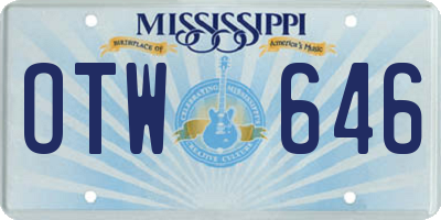 MS license plate OTW646
