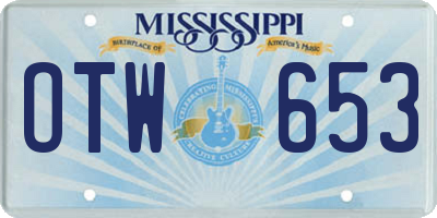 MS license plate OTW653