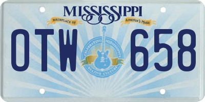 MS license plate OTW658