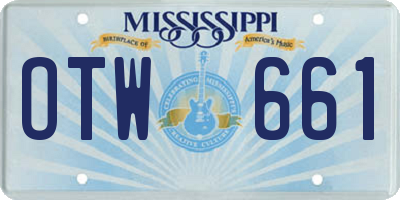 MS license plate OTW661