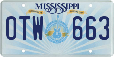 MS license plate OTW663