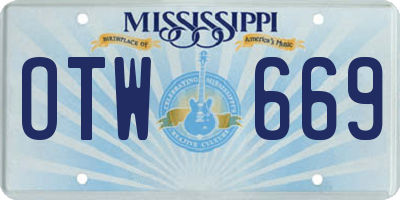 MS license plate OTW669
