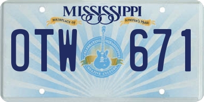 MS license plate OTW671