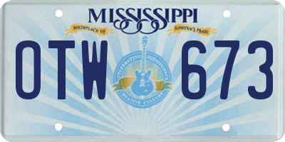 MS license plate OTW673