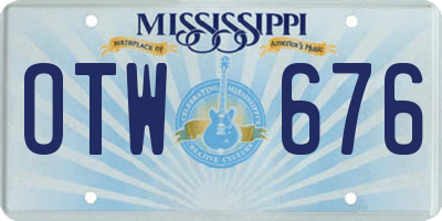 MS license plate OTW676