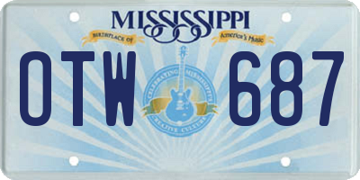 MS license plate OTW687