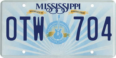 MS license plate OTW704