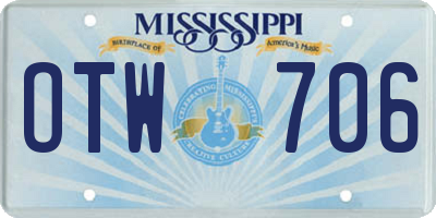 MS license plate OTW706