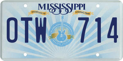 MS license plate OTW714