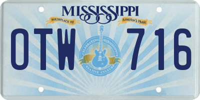 MS license plate OTW716