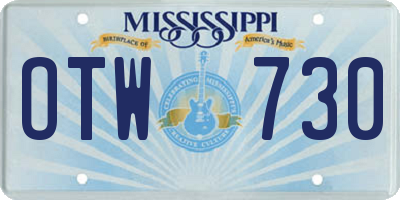 MS license plate OTW730