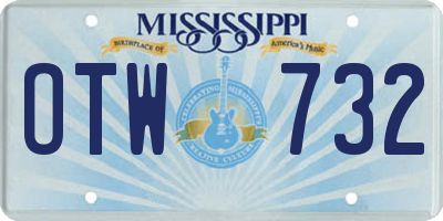 MS license plate OTW732