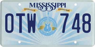 MS license plate OTW748
