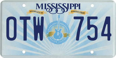 MS license plate OTW754