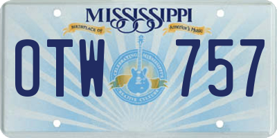 MS license plate OTW757