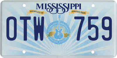 MS license plate OTW759