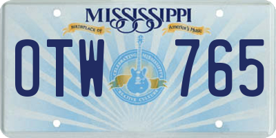 MS license plate OTW765