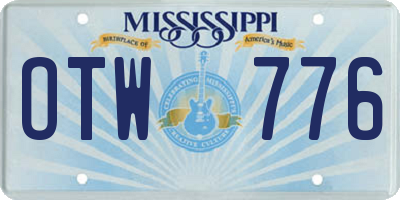 MS license plate OTW776
