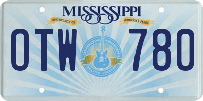 MS license plate OTW780