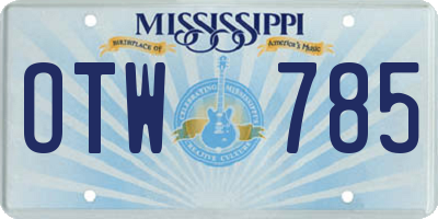 MS license plate OTW785