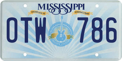 MS license plate OTW786