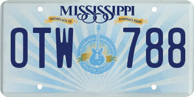 MS license plate OTW788