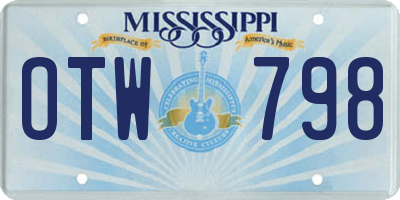 MS license plate OTW798