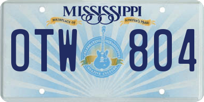MS license plate OTW804