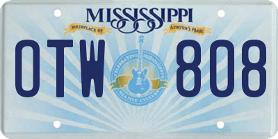 MS license plate OTW808