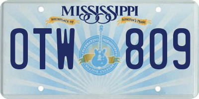 MS license plate OTW809