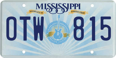 MS license plate OTW815